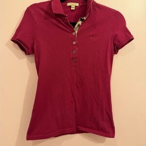 Burberry Burgundy Button Down Shirt